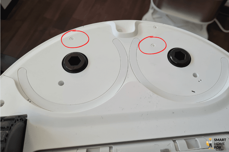 Форсунки для воды Dreame L10s Ultra крупным планом.